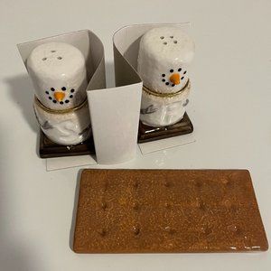 THE ORIGINAL S'MORES SALT & PEPPER SHAKERS 3-PC SET - NEW IN BOX